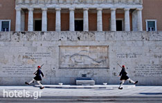 Evzones in front of the Unknown Soldier